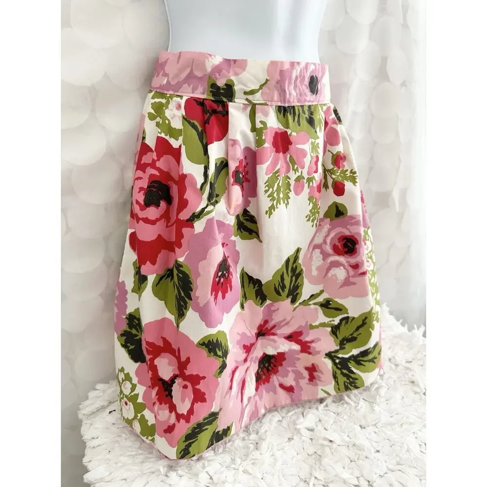 VTG HANDMADE Pink Rose Chintz Hostess Apron Chiffon Accents Reversible Country